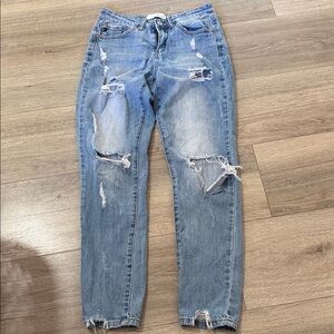 KanCan Light Blue Distressed Boyfriend Jeans